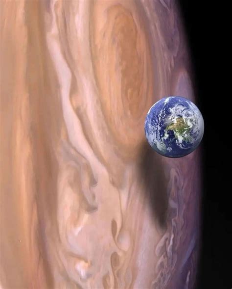 A size comparison between Earth and Jupiter's Great Red Spot (credit: Michael Caroll) : r ...