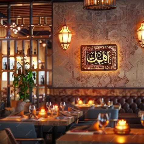 A scene showing a restaurant with a wall mural | Premium AI-generated image