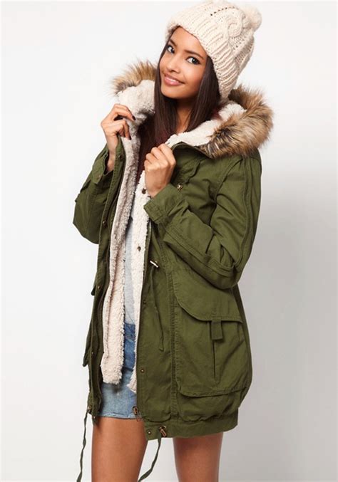 Green Parka Coat Fur Hood | Han Coats