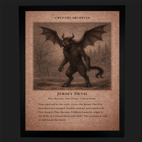 Jersey Devil | Cryptid Archives Art Print | Pine Barrens Legend – Lair