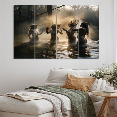 Trinx " Young Beautiful Goddesses Bathing In The River IV " 4 - Pieces