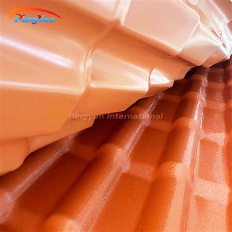 residential house brown fire proof pvc roof tile  china