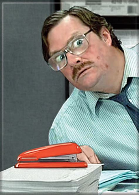 office space  milton  red stapler refrigerator magnet