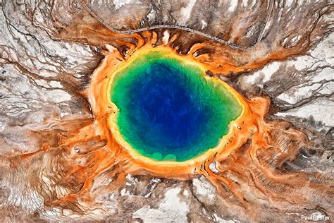 Grand Prismatic Spring Hot Spring In Yellowstone Grand Prismatic