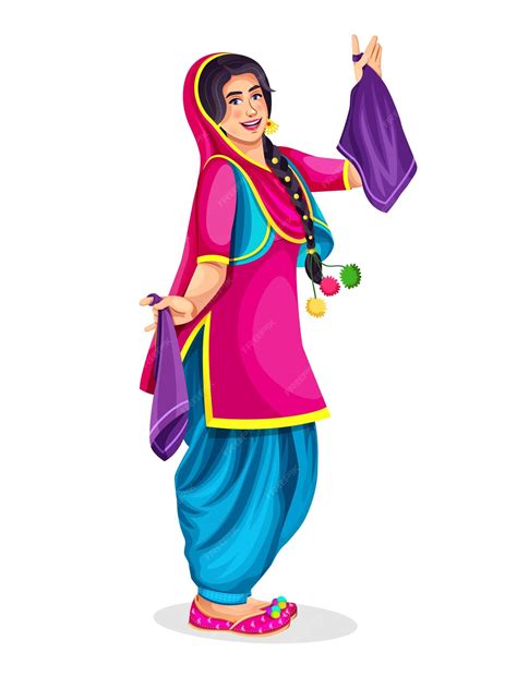 Premium Vector | Indian Punjabi young woman wear suit and salwar