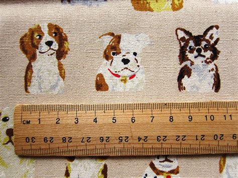 Animal Print Fabric Dog Portraits on Pink Cotton Linen - Etsy