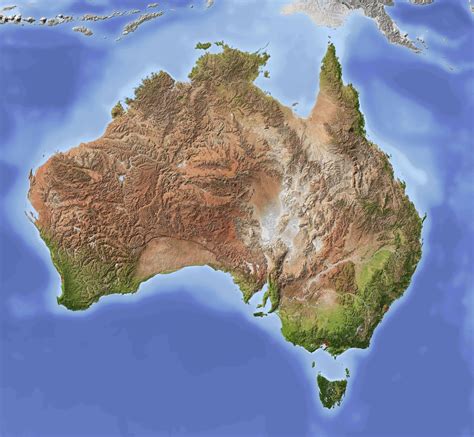 Australia Physical Map Large Flat Poster - Maps, Books & Travel Guides