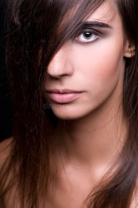 Beautiful Brunette with Magnificent Natural Hair Stock Photo - Image of