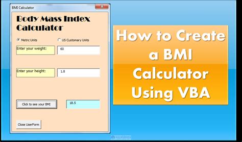 How to Create a Body Mass Index (BMI) Calculator in Excel Using VBA