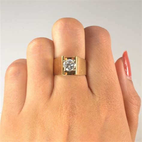 Wide Band Solitaire Diamond Ring | 0.95ct | SZ 7 | – 100 Ways