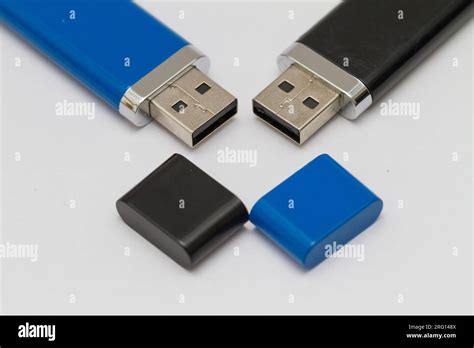 macro shot  usb  drive resting   studio background stock photo