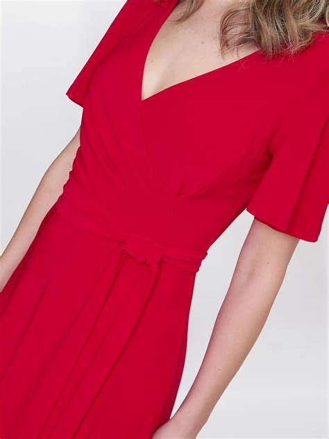 Gina Bacconi Donna Wrap Effect Jersey Dress, Red at John Lewis & Partners