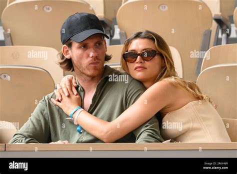 Chloe Lecareux and her boyfriend attend the French Open 2021 at Roland
