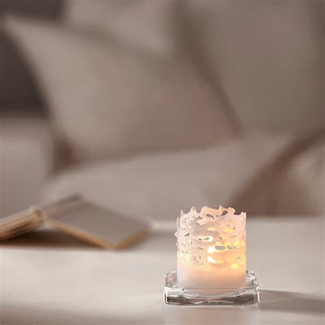 JUBLA unscented pillar candle, white, 10 cm - IKEA Sweden