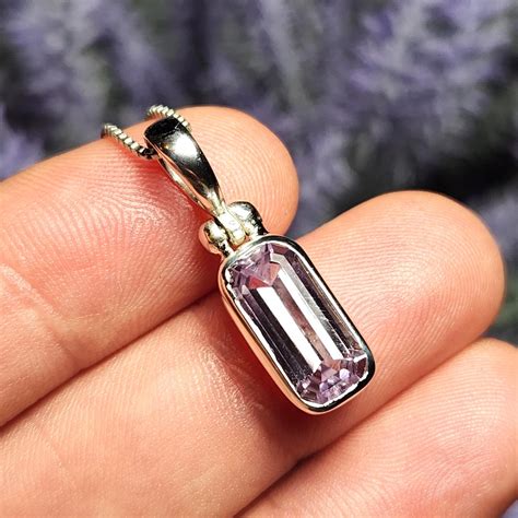 faceted kunzite pendant pink kunzite kunzite necklace kunzite