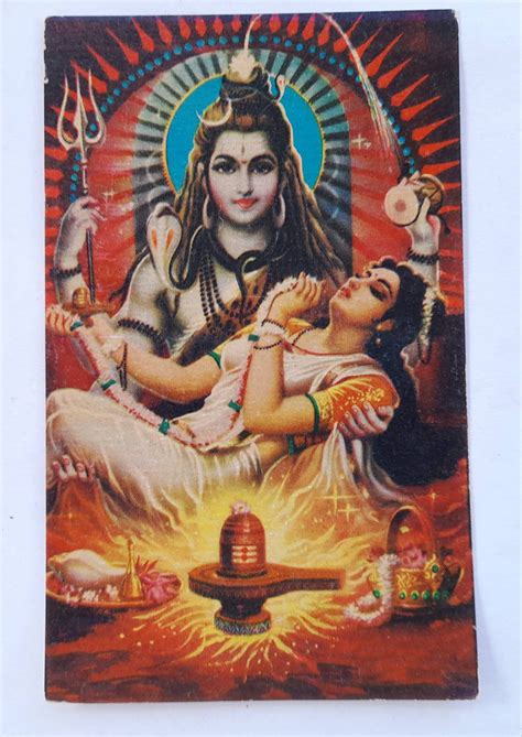 Diwali Postcard Shiva Parvati Hindu Deity Bohemian Vintage - Etsy