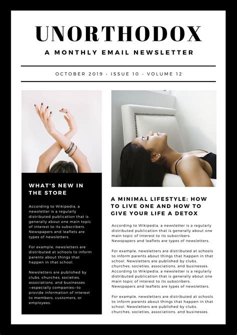 Black & White Modern Chic Edgy Minimal Email Newsletter - Templates by ...