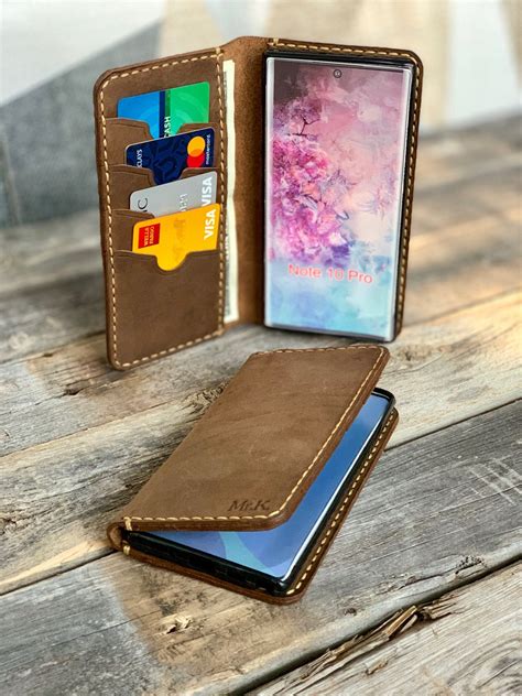Samsung Galaxy Note 10 Case Leather Wallet Case Handmade | Etsy