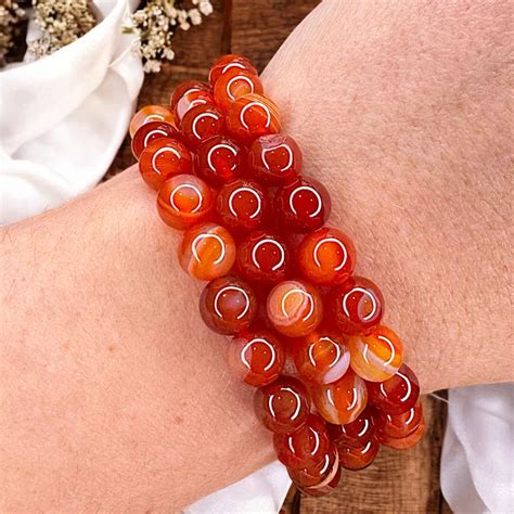 carnelian mm bead bracelets grounded crystals