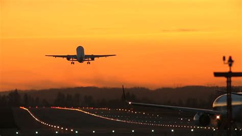 Airport Runway Night Stock Footage Video | Shutterstock