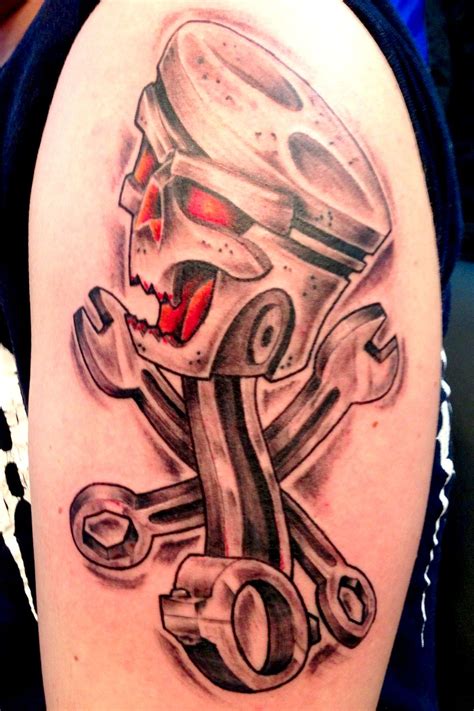 piston | Flame tattoos, Mechanic tattoo, Piston tattoo