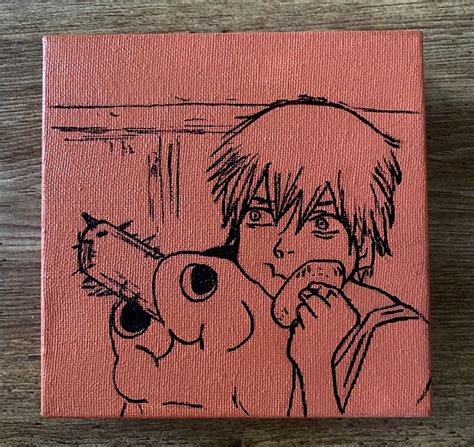 Chainsaw Man Denji and Pochita Manga Panel Painting Birthday - Etsy Finland