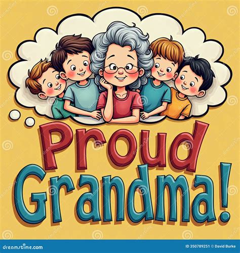 Retro Sign Text Proud Grandma Mommy Mother Family Pride Happy Child