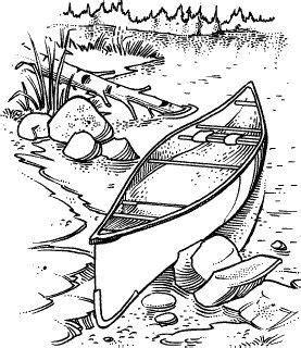 Canoe Scene M-119 | Coloring pages, Drawings, Coloring books