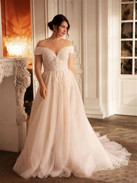 Cap Sleeve Silky Plus Size Ball Gown Wedding Dress | Tulle wedding