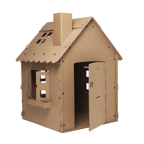 Casa De Papelão Grande Com Chaminé - Casa de Papelão - PAPE G: cheia de detalhes
