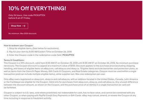 Save up to $100 with this eBay 10% off coupon - limited time offer ...