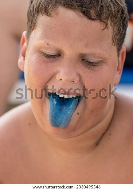 Child Has Blue Tongue Juice Stock Photo 2030495546 | Shutterstock