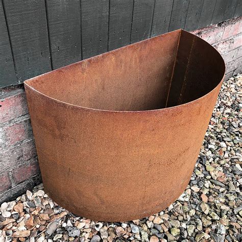 Semi-Circular Rustic Steel Planter - Indoor Outdoors