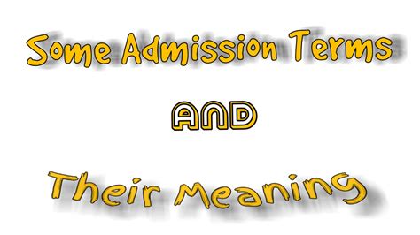 JAMB 2018-Some admission terms and their meaning