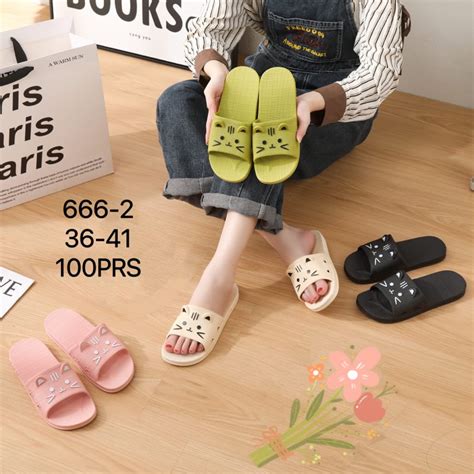 jual sandal slop import kucing cat original fld full karet wanita