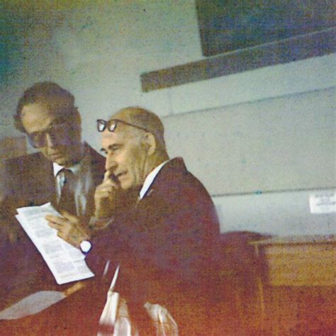 O. B. Firsov (right) discussing with J. Lindhard in Moscow, 1977. Photo ...