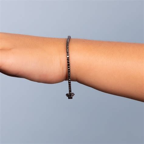 Black Diamond Tennis Bracelet in 14K Gold | Capucelli