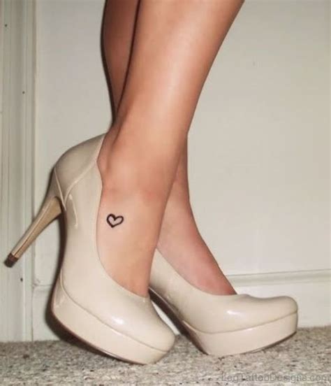 54 Incredible Heart Tattoos On Ankle - Leg Tattoo Designs