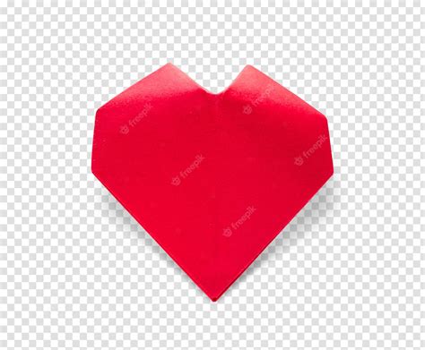 Premium PSD | Red paper heart origami isolated on a white background