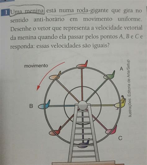 Qual É O Sentido Anti Horário - uma menina está numa roda gigante que gira no sentido anti horario em ...