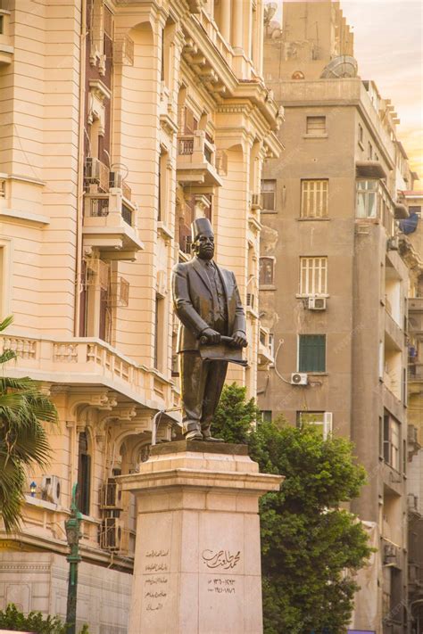 Premium Photo | Statue of Talaat Harb in Midan Talaat Harb Square