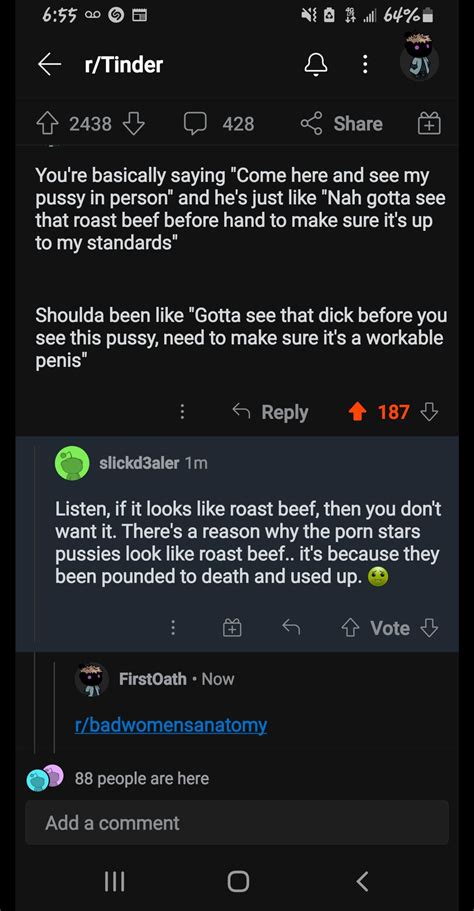 Porn star pussies look like roast beef cause they are pounded to death