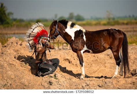 Portrait Native American Indian Horse Riding Stock Photo 1729108012 | Shutterstock