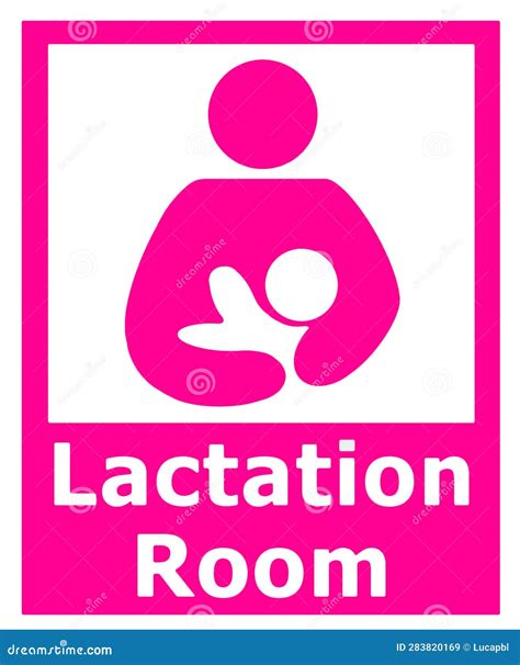 Lactation Room, Information Sign in Bright Pink Color Stock