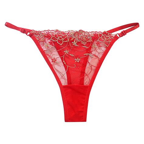 HCNTES Women Sexy Panties Floral Lace Underwear Cut Out Scallop Trim