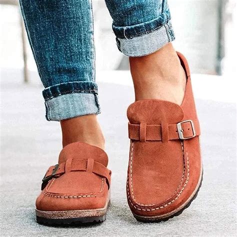Women Suede Clogs Mules Garden Loafer Shoes Memory Foam Slipper Casual