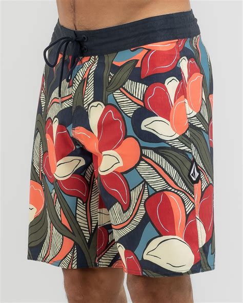 Shop Volcom Stoney Home Grown Board Shorts In Storm Blue - Fast