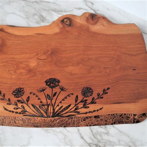 wood burned charcuterie board etsy