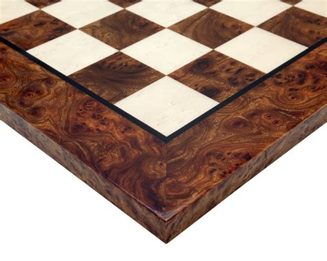 19.75" Italian RC Prestige Walnut Burl Luxury Chess Board