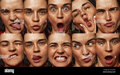 Young woman showing various expressions hi-res stock photography and